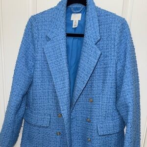 H&M Light Blue Tweed Blazer